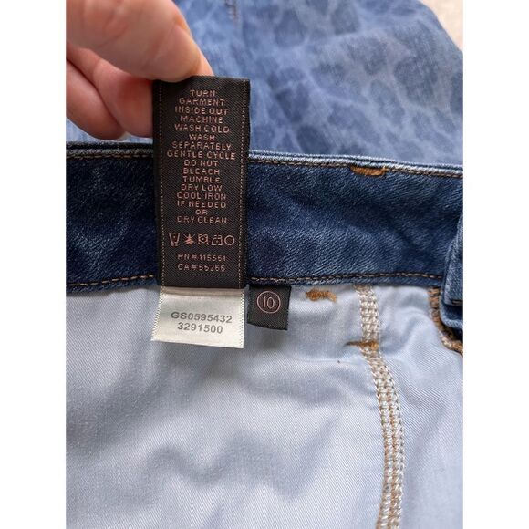 Jen7 7 for All Mankind Ankle Skinny Jeans in NightFall Leopard, Size 10 - Picture 7 of 14